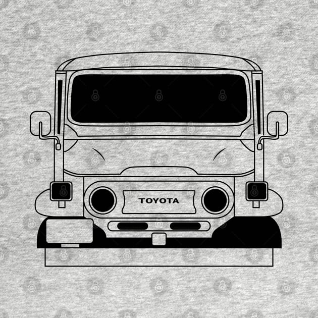 Toyota Land Cruiser FJ40 Black Outline by kindacoolbutnotreally